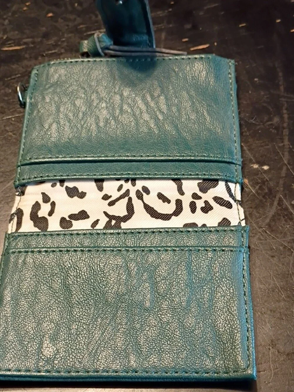 Jessica Simpson Teal Braided-Accent Compact Wallet